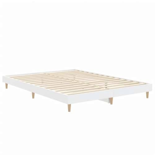 Okvir za krevet bijela 140x190 cm konstruirano drvo Cijena