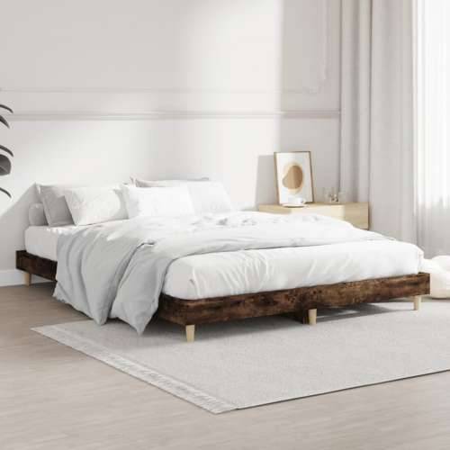 Okvir za krevet boja hrasta 140x190 cm konstruirano drvo Cijena