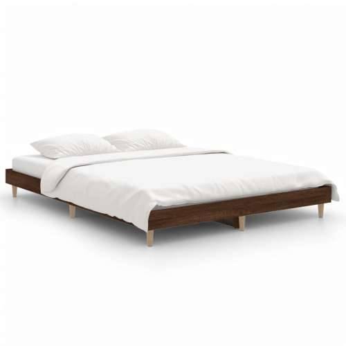 Okvir za krevet smeđi hrast 140x190 cm konstruirano drvo Cijena