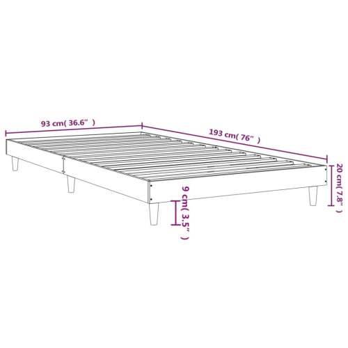 Okvir za krevet crni 90 x 190 cm od konstruiranog drva Cijena