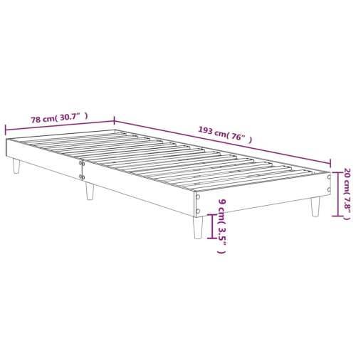 Okvir za krevet boja hrasta 75x190 cm od konstruiranog drva Cijena