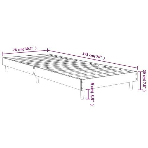 Okvir za krevet smeđi hrast 75x190 cm konstruirano drvo Cijena