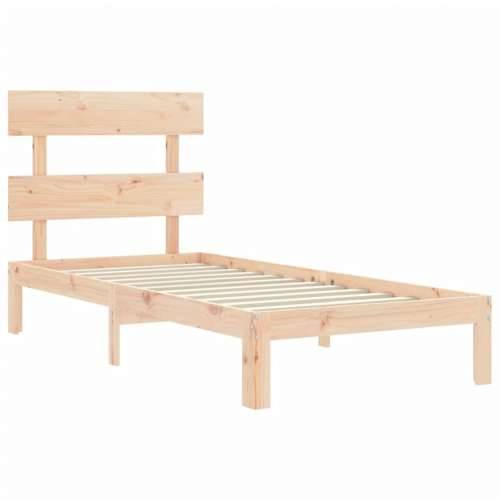 Okvir kreveta bez madraca 90 x 200 cm od masivne borovine - Prirodna 90 x 200 cm s uzglavljem Cijena