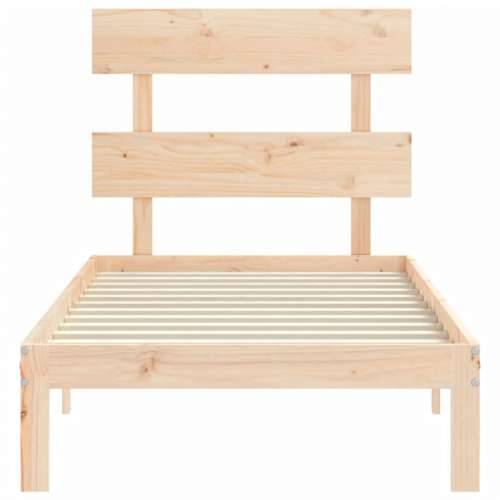 Okvir kreveta bez madraca 90 x 200 cm od masivne borovine - Prirodna 90 x 200 cm s uzglavljem Cijena