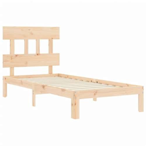 Okvir kreveta bez madraca 90 x 200 cm od masivne borovine - Prirodna 90 x 200 cm s uzglavljem Cijena