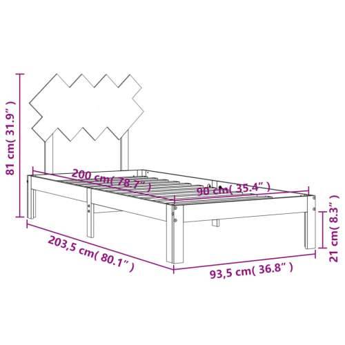 Okvir kreveta bez madraca 90 x 200 cm od masivne borovine Cijena