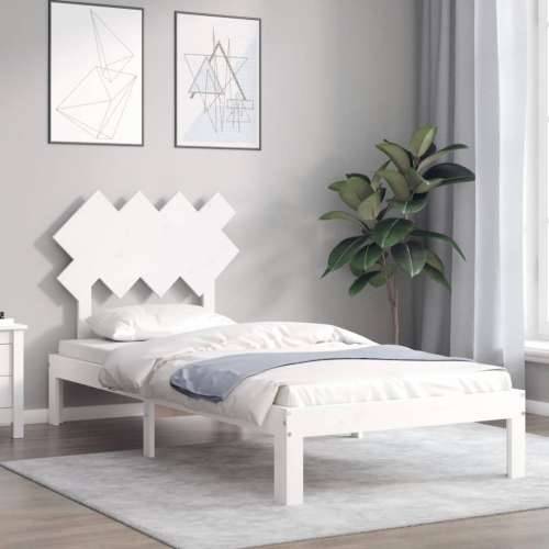 Okvir kreveta bez madraca bijeli 90 x 200 cm masivna borovina - Bijela 90 x 200 cm Cijena