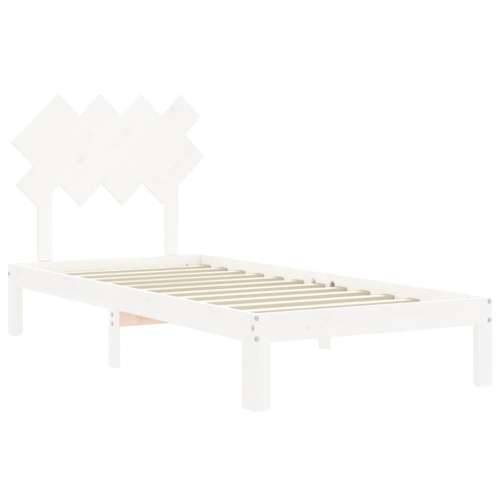 Okvir kreveta bez madraca bijeli 90 x 200 cm masivna borovina - Bijela 90 x 200 cm Cijena