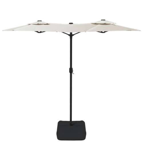 Dvostruki vrtni suncobran LED pješčano bijeli 316 x 240 cm - Bijela 1 Cijena