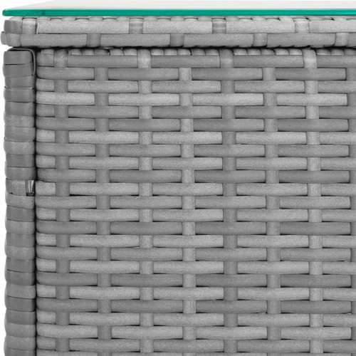 Bočni stolić sivi 40 x 37 x 40,5 cm poliratan i kaljeno staklo - Siva 1 Cijena