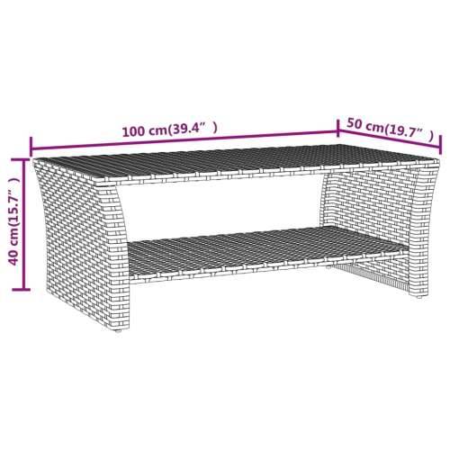 Stolić za kavu crni 100 x 50 x 40 cm od poliratana - Crna 1 Cijena