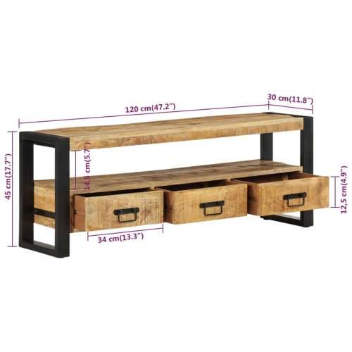 TV ormarić 120 x 30 x 45 cm od masivnog drva manga - 1 120 cm masivno drvo manga Cijena