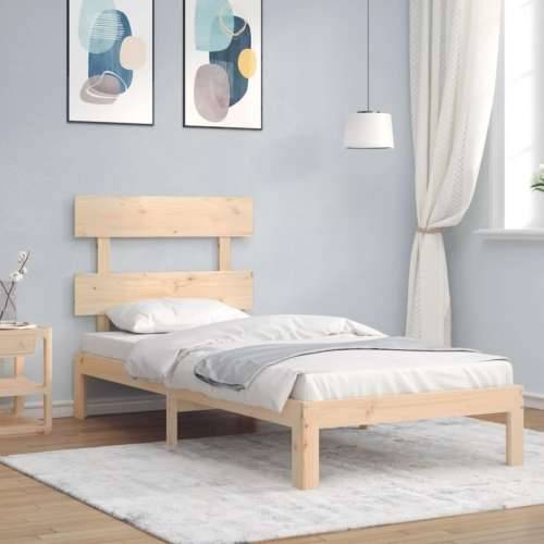 Okvir kreveta s uzglavljem za jednu osobu od masivnog drva - Prirodna 90 x 190 cm s uzglavljem Cijena