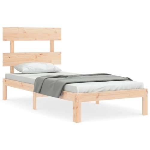 Okvir kreveta s uzglavljem za jednu osobu od masivnog drva - Prirodna 90 x 190 cm s uzglavljem Cijena