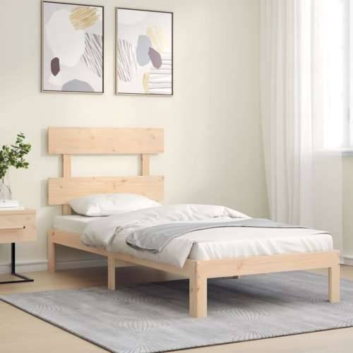 Okvir kreveta s uzglavljem za jednu osobu od masivnog drva - Prirodna 90 x 190 cm s uzglavljem Cijena