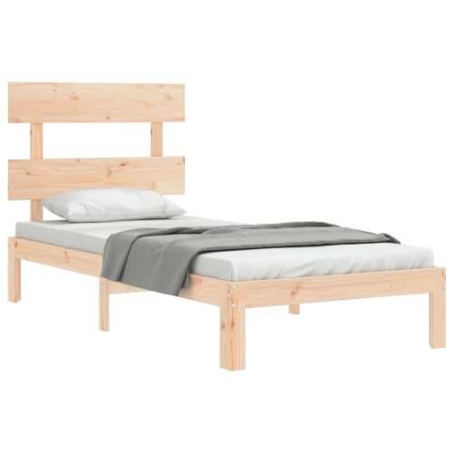 Okvir kreveta s uzglavljem za jednu osobu od masivnog drva - Prirodna 90 x 190 cm s uzglavljem Cijena