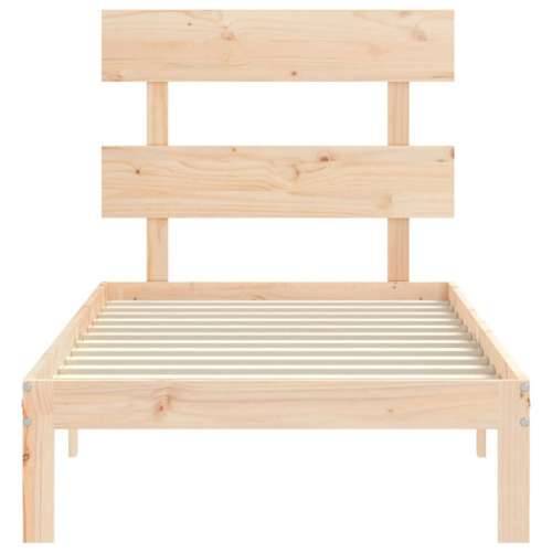 Okvir kreveta s uzglavljem za jednu osobu od masivnog drva - Prirodna 90 x 190 cm s uzglavljem Cijena