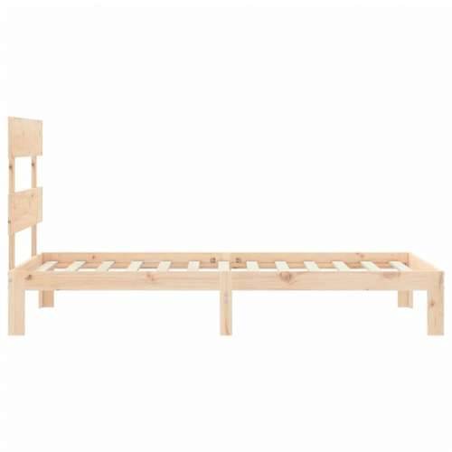 Okvir kreveta s uzglavljem za jednu osobu od masivnog drva - Prirodna 90 x 190 cm s uzglavljem Cijena