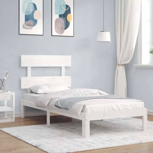 Okvir kreveta bez madraca bijeli 100x200 cm konstruirano drvo - Bijela 100 x 200 cm s uzglavljem Cijena
