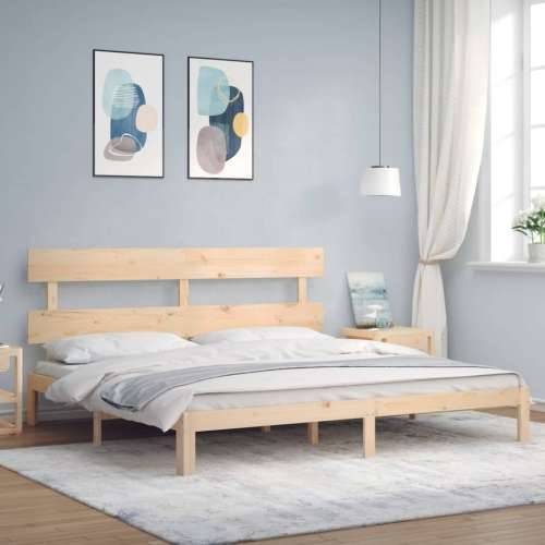 Okvir kreveta bez madraca 200 x 200 cm od masivne borovine - Prirodna 200 x 200 cm s uzglavljem Cijena