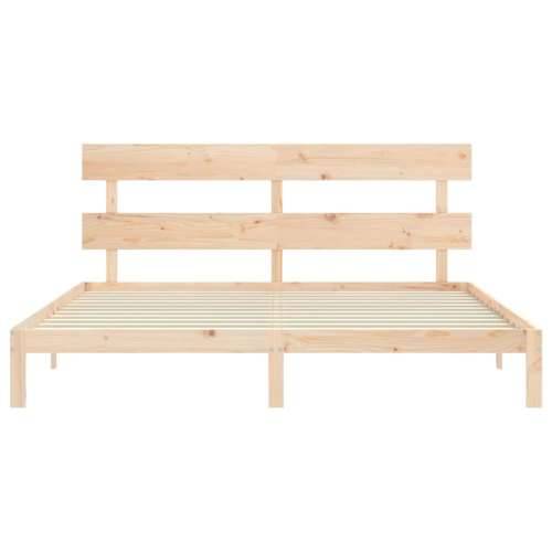 Okvir kreveta bez madraca 200 x 200 cm od masivne borovine - Prirodna 200 x 200 cm s uzglavljem Cijena