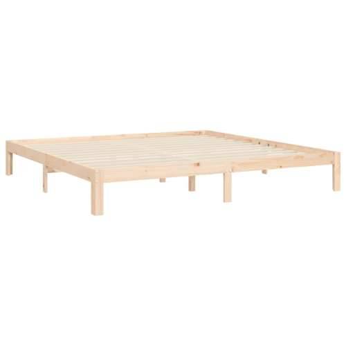 Okvir kreveta bez madraca 200 x 200 cm od masivne borovine - Prirodna 200 x 200 cm s uzglavljem Cijena