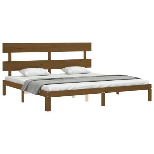 Okvir kreveta s uzglavljem boja meda 200x200cm od masivnog drva Cijena