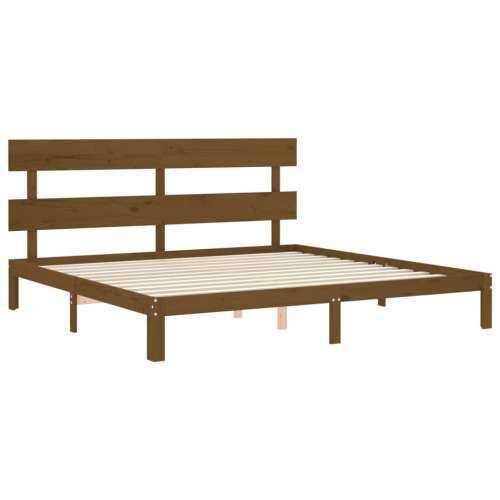 Okvir kreveta s uzglavljem boja meda 200x200cm od masivnog drva Cijena