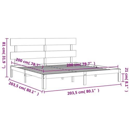 Okvir kreveta s uzglavljem boja meda 200x200cm od masivnog drva Cijena
