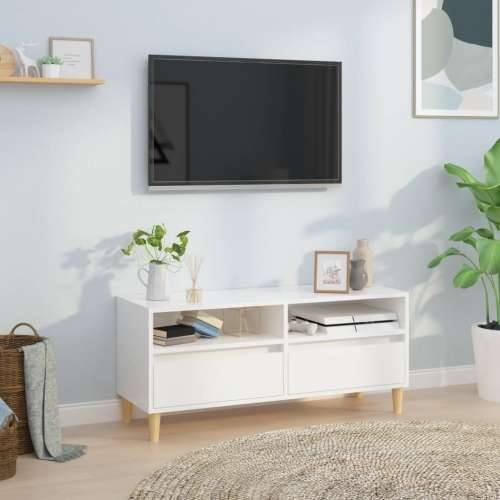 TV ormarić sjajni bijeli 100x34,5x44,5 cm od konstruiranog drva - Visoko sjajno bijela 1 100 cm 34.5 cm Cijena