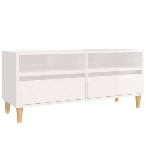 TV ormarić sjajni bijeli 100x34,5x44,5 cm od konstruiranog drva - Visoko sjajno bijela 1 100 cm 34.5 cm Cijena