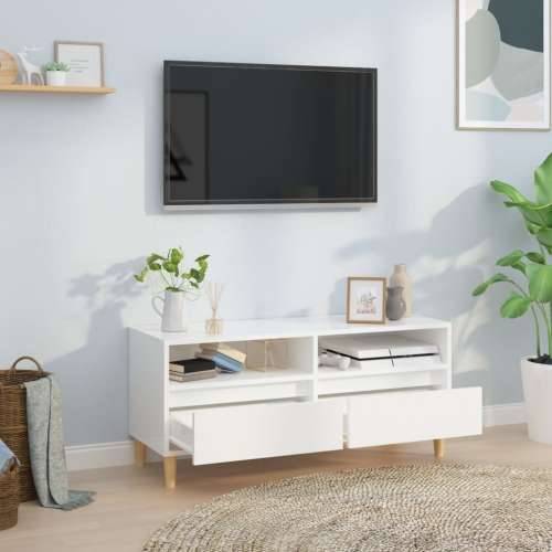 TV ormarić sjajni bijeli 100x34,5x44,5 cm od konstruiranog drva - Visoko sjajno bijela 1 100 cm 34.5 cm Cijena