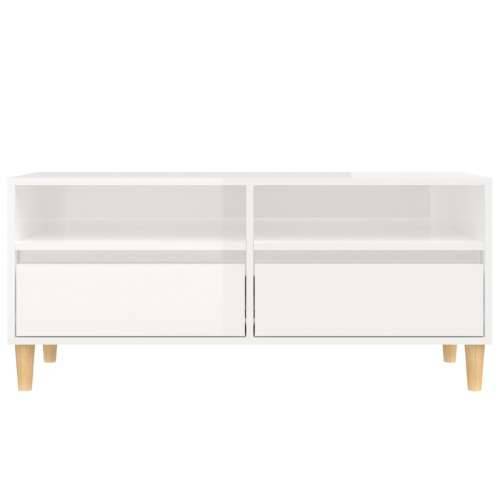 TV ormarić sjajni bijeli 100x34,5x44,5 cm od konstruiranog drva - Visoko sjajno bijela 1 100 cm 34.5 cm Cijena