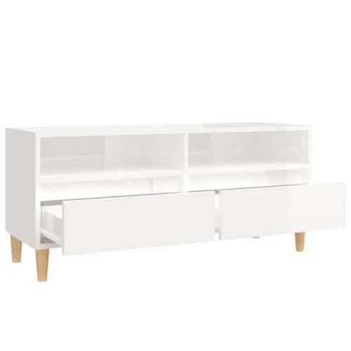 TV ormarić sjajni bijeli 100x34,5x44,5 cm od konstruiranog drva - Visoko sjajno bijela 1 100 cm 34.5 cm Cijena