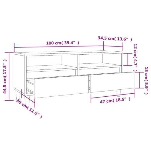 TV ormarić sjajni bijeli 100x34,5x44,5 cm od konstruiranog drva - Visoko sjajno bijela 1 100 cm 34.5 cm Cijena