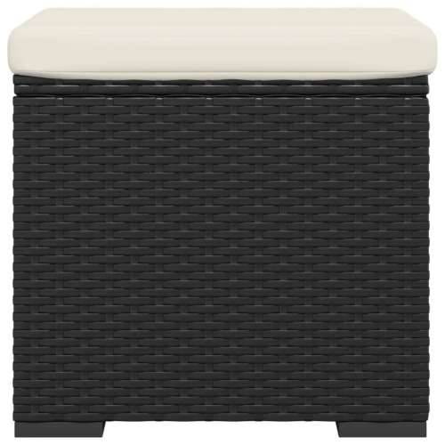 Otoman s jastukom crni 40 x 30 x 40 cm od poliratana - Crna 1 Cijena