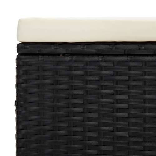 Otoman s jastukom crni 40 x 30 x 40 cm od poliratana - Crna 1 Cijena