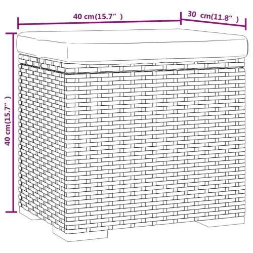 Otoman s jastukom crni 40 x 30 x 40 cm od poliratana - Crna 1 Cijena