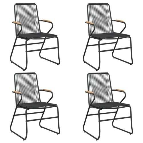 Vrtne stolice 4 kom crne 58 x 59 x 85,5 cm od PVC ratana Cijena