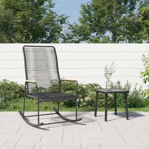 Vrtna stolica za ljuljanje crna 59 x 79,5 x 104 cm PVC ratan