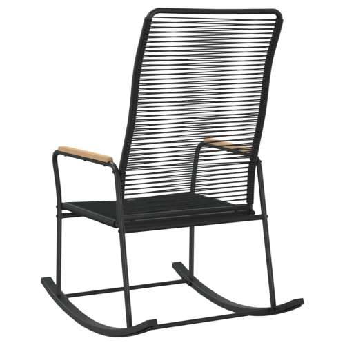 Vrtna stolica za ljuljanje crna 59 x 79,5 x 104 cm PVC ratan Cijena