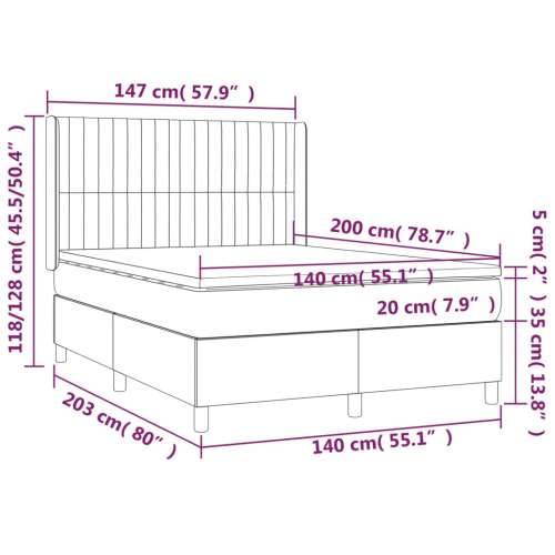 Krevet s oprugama i madracem crni 140x200 cm baršunasti - Crna 140 x 200 cm Okomite pruge Cijena