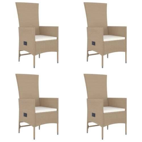 Vrtna garnitura - 5-dijelni vrtni blagovaonski set od poliratana s jastucima bež - Dužina stola 90 cm 1 4 x stolica + stol Cijena