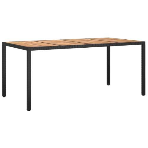 Vrtni stol od poliratana i bagremovog drva 190x90x75 cm crni - Crna 190 x 90 x 75 cm 1 Cijena