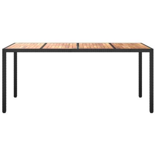 Vrtni stol od poliratana i bagremovog drva 190x90x75 cm crni - Crna 190 x 90 x 75 cm 1 Cijena