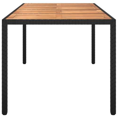 Vrtni stol od poliratana i bagremovog drva 190x90x75 cm crni - Crna 190 x 90 x 75 cm 1 Cijena