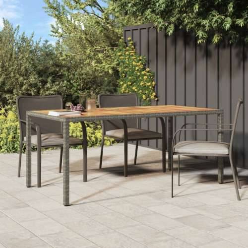 Vrtni stol od poliratana i bagremovog drva 190x90x75 cm sivi - Siva 190 x 90 x 75 cm 1 Cijena