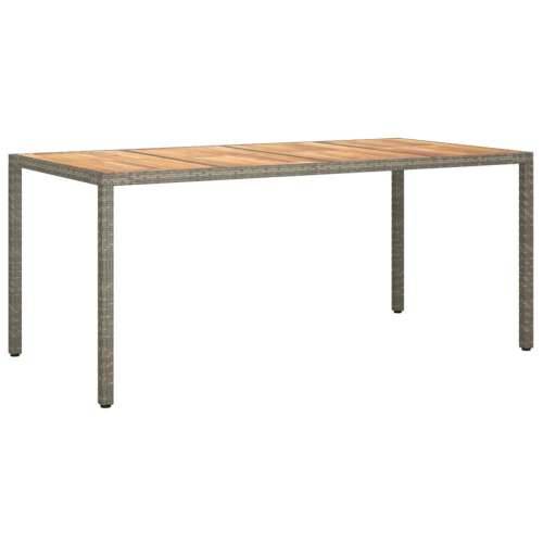Vrtni stol od poliratana i bagremovog drva 190x90x75 cm sivi - Siva 190 x 90 x 75 cm 1 Cijena