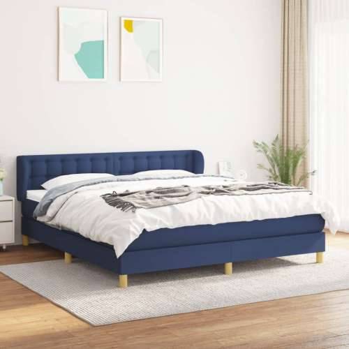 Krevet s oprugama i madracem plavi 160x200 cm od tkanine - Plava 160 x 200 cm gumbi Cijena