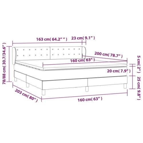 Krevet s oprugama i madracem plavi 160x200 cm od tkanine - Plava 160 x 200 cm gumbi Cijena